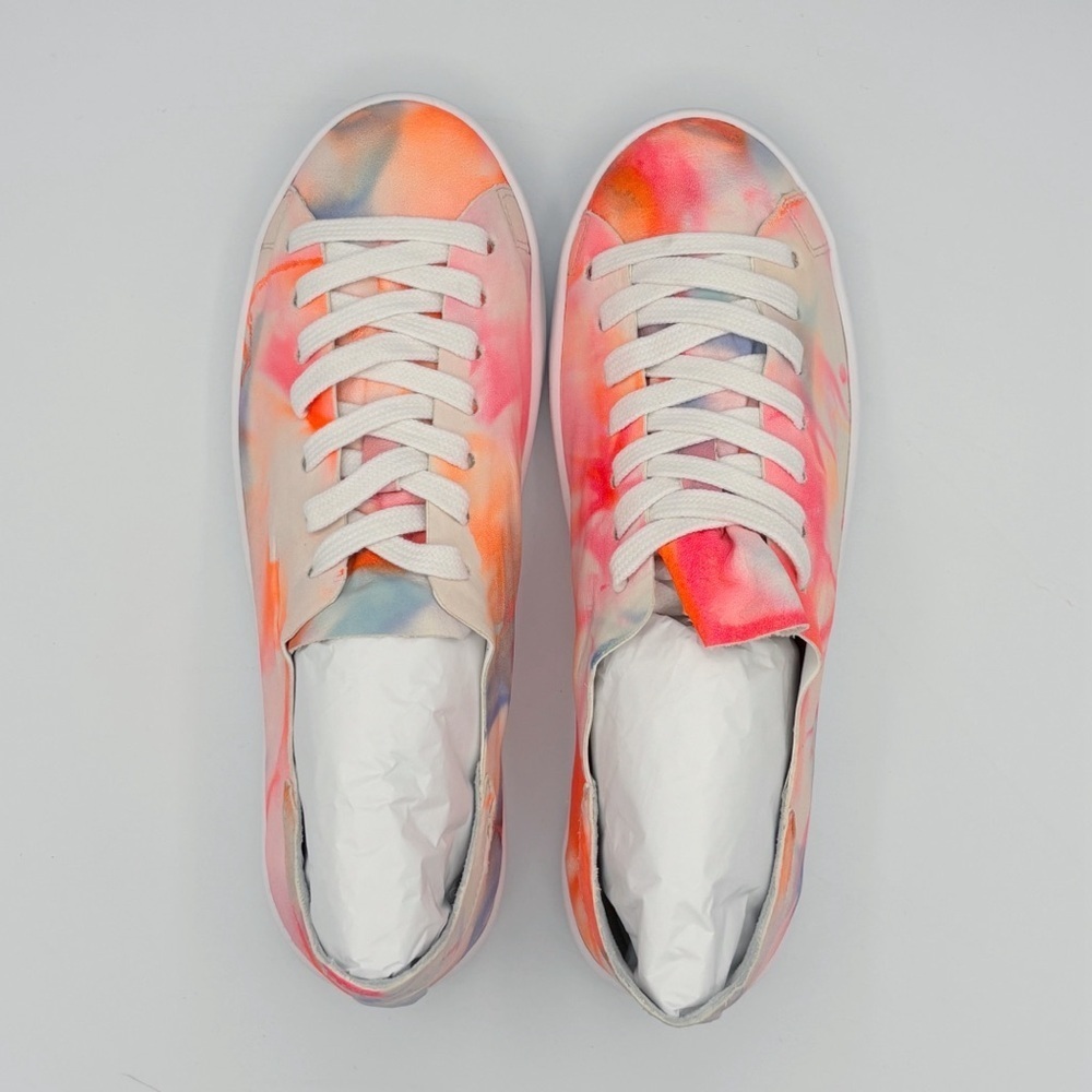Schutz Ofelia Tie Dye Leather Sneakers Sz 7.5 NEW NIB - Picture 6 of 8
